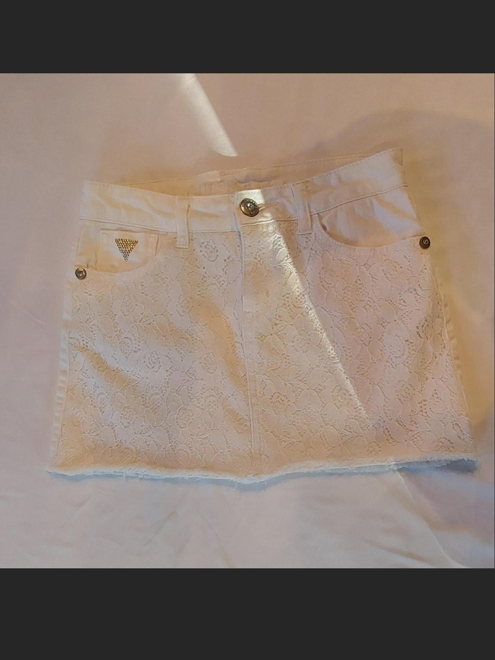 Guess Girl White Lace Mini Skirt SZ12